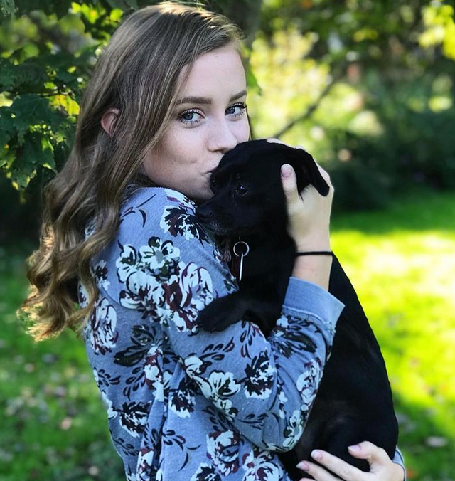 Audra miller with a dog