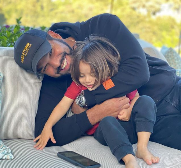 Amaury with his godson