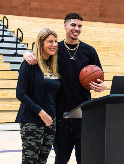 LaMelo Ball with his mother Tina