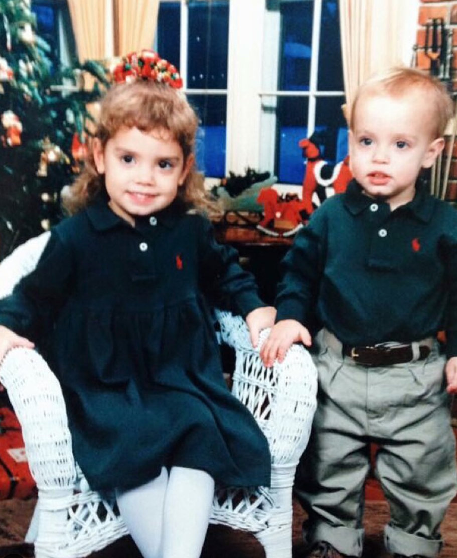 Childhood picture of Tess and her brother